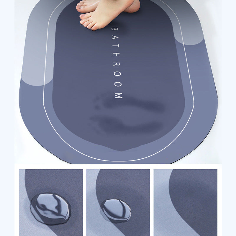 Modern Round Bath Mat | Soft Absorbent Non-Slip Floor Rug (Random Color)