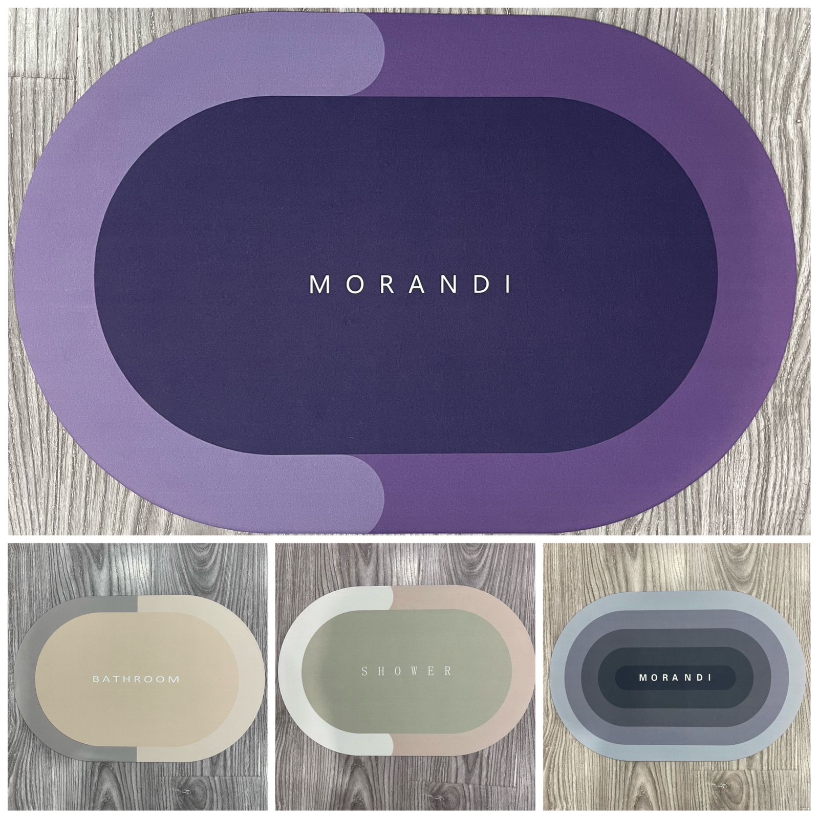 Modern Round Bath Mat | Soft Absorbent Non-Slip Floor Rug (Random Color)