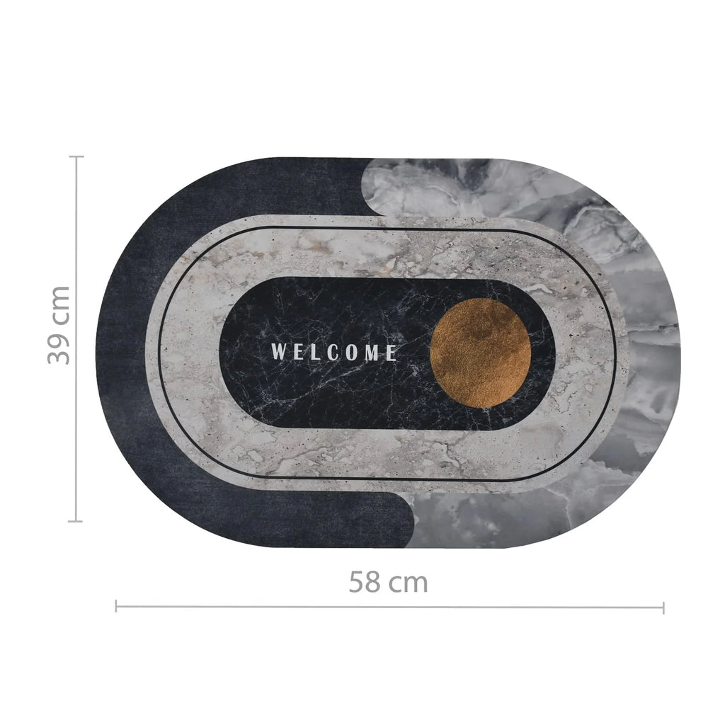 Modern Round Bath Mat | Soft Absorbent Non-Slip Floor Rug (Random Color)