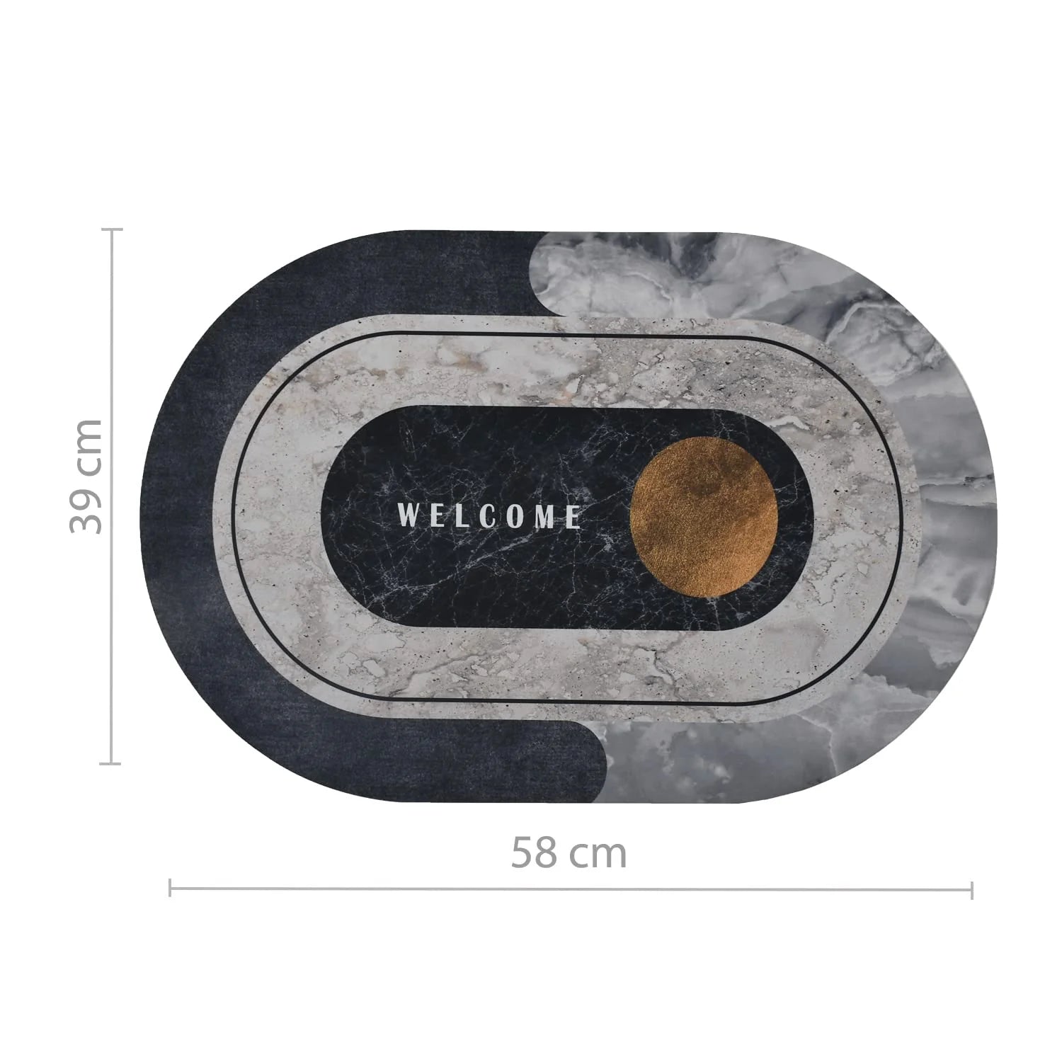 Modern Round Bath Mat | Soft Absorbent Non-Slip Floor Rug (Random Color)