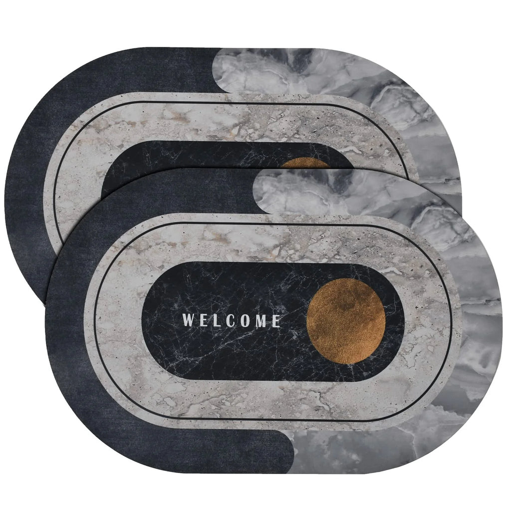 Modern Round Bath Mat | Soft Absorbent Non-Slip Floor Rug (Random Color)