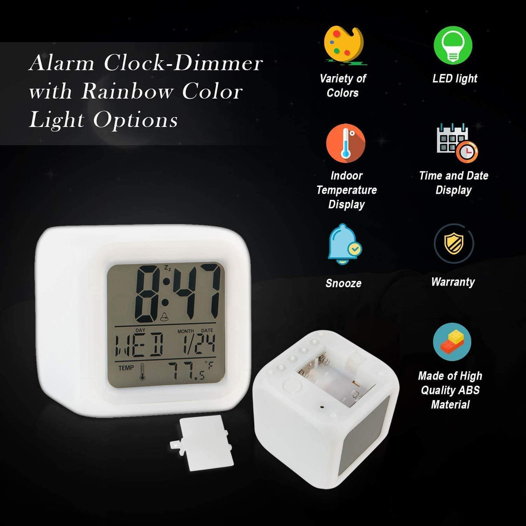 Creative LED Digital Alarm Clock – 7-Color Changing Night Light & Personalized Sublimation Display