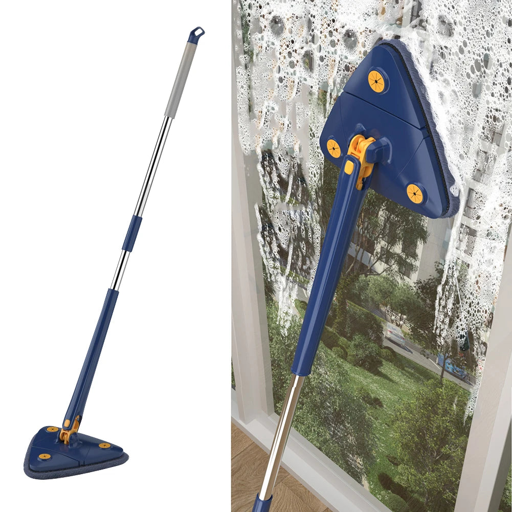 360° Extendable Triangle Mop | Multi-Surface Cleaning Tool for Floors, Windows & Ceilings (Random Color)