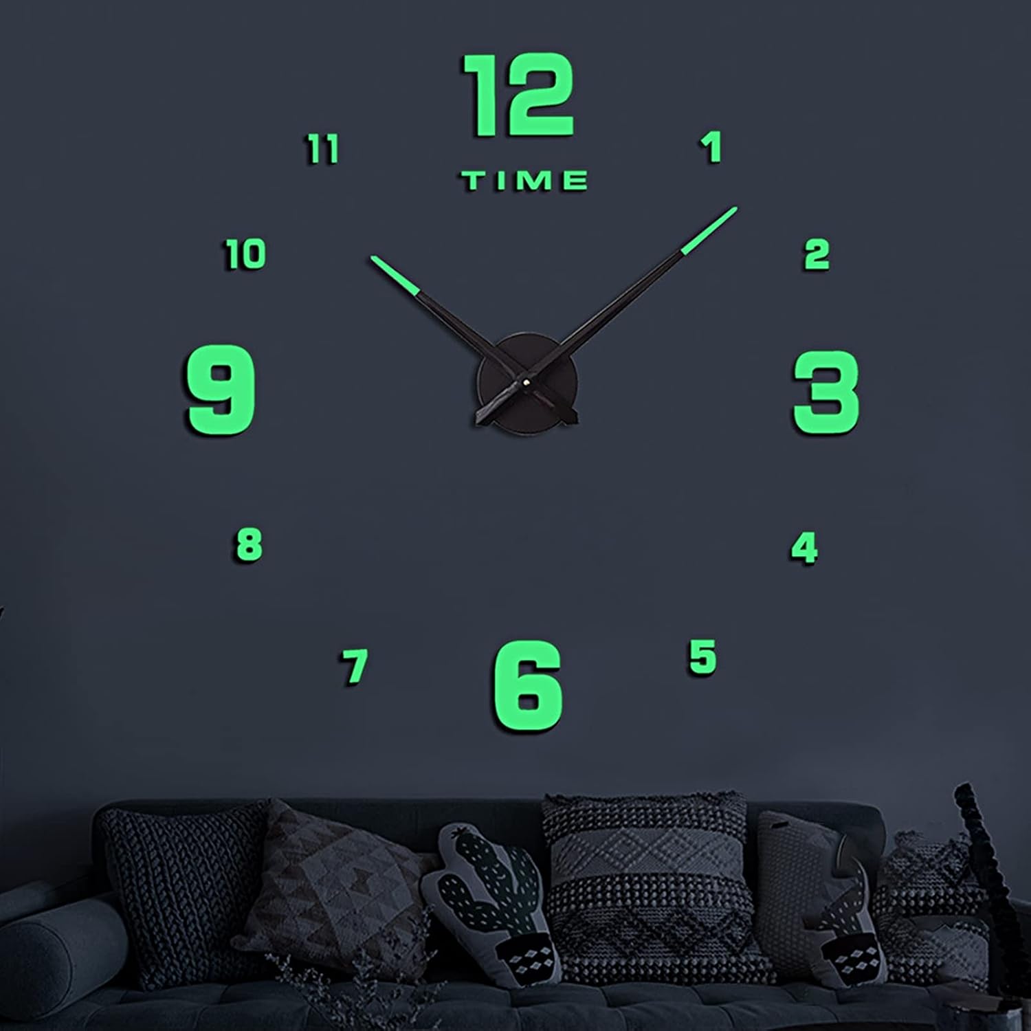 Modern Wooden Glow-in-the-Dark Wall Clock – Round Decorative Silent Clock for Living Room