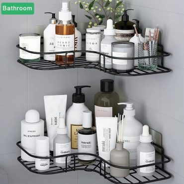 Premium Rustproof Bathroom Corner Storage Organizer – Shower, Bathtub & Toilet Shelf with Screw Mount