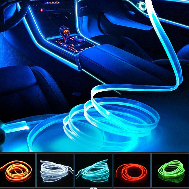 Car Interior Decorative Light Strip | 3M Flexible Neon EL Wire (Random Color)