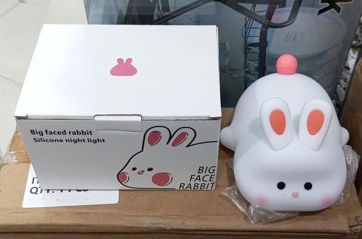 Cute Rabbit Silicone Night Light | Soft-Touch LED Lamp for Kids & Home Décor