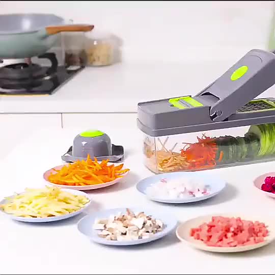 16-in-1 Multifunctional Vegetable Chopper | Manual Slicer, Dicer & Colander with Storage Container