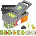 16-in-1 Multifunctional Vegetable Chopper | Manual Slicer, Dicer & Colander with Storage Container