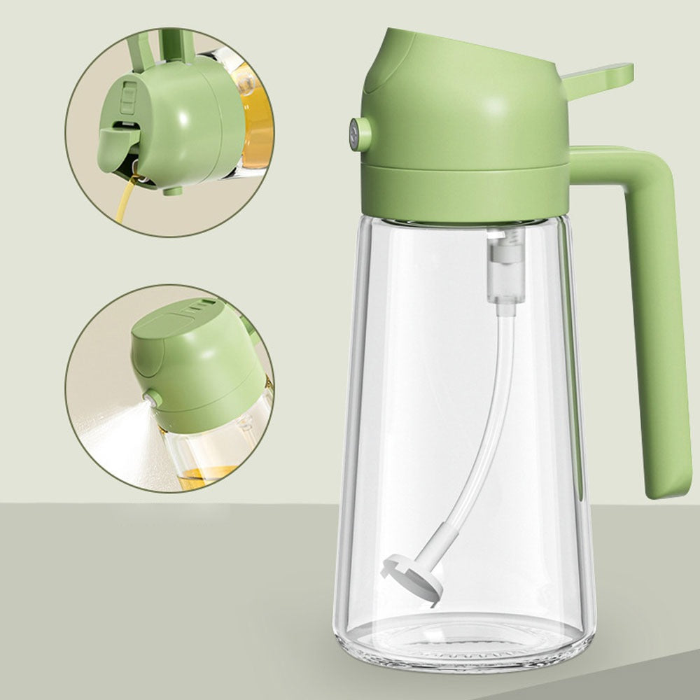 2-in-1 Oil Sprayer & Pourer Bottle | Cooking Oil Dispenser for Kitchen, Baking & BBQ