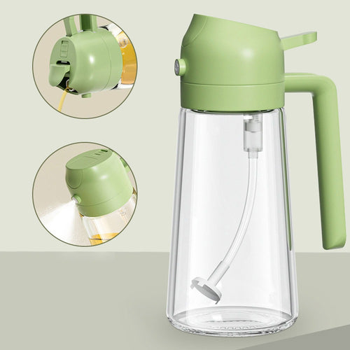 2-in-1 Oil Sprayer & Pourer Bottle | Cooking Oil Dispenser for Kitchen, Baking & BBQ