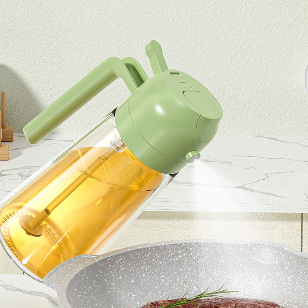 2-in-1 Oil Sprayer & Pourer Bottle | Cooking Oil Dispenser for Kitchen, Baking & BBQ