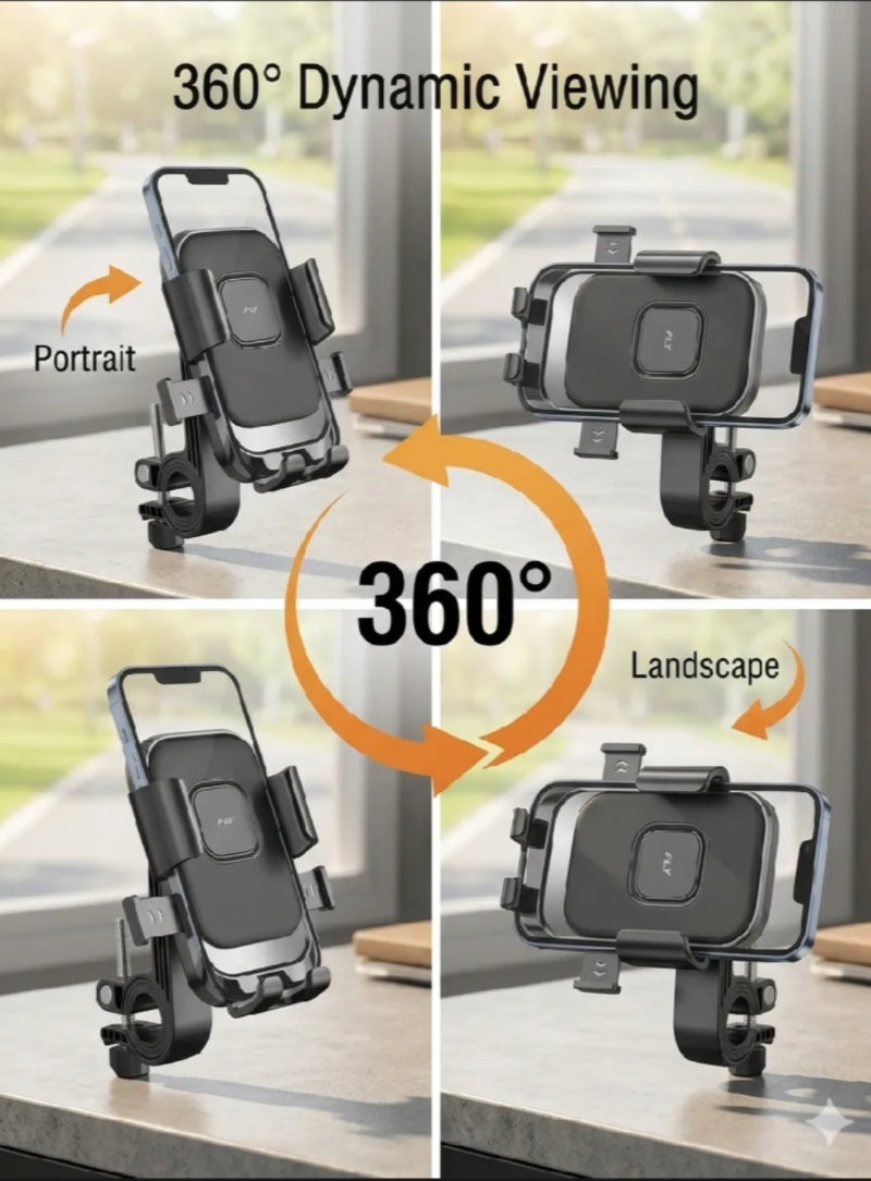 FLY Universal Bike & Motorcycle Phone Mount | 360° Adjustable Handlebar Holder