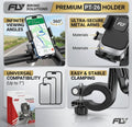 FLY Universal Bike & Motorcycle Phone Mount | 360° Adjustable Handlebar Holder