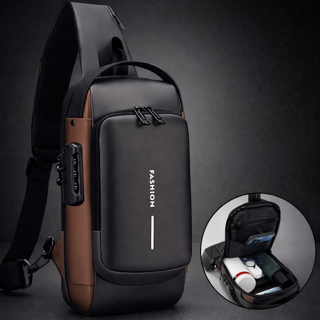 Premium Anti-Theft Sling Bag | Password Lock Crossbody Chest Bag for Travel & Daily Use