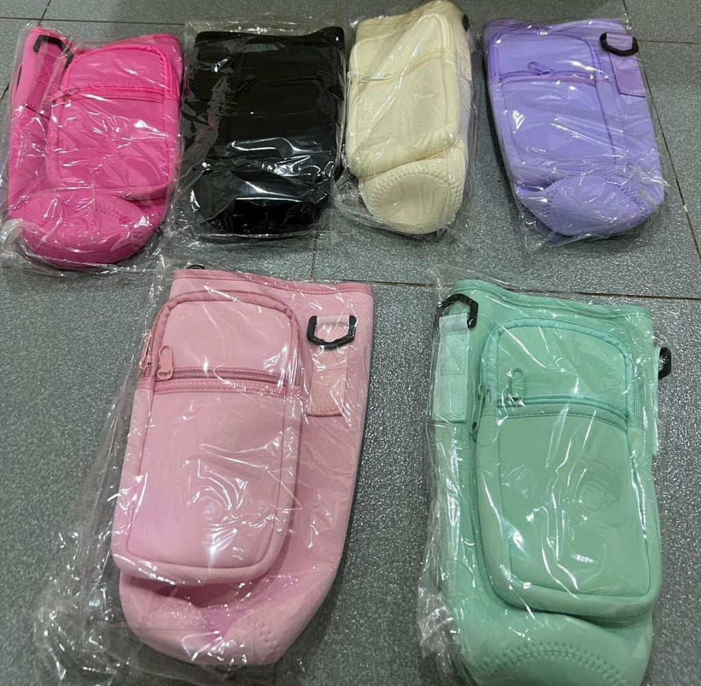 Tumbler Bottle Carrier Bag | Portable Protective Sleeve with Adjustable Shoulder Strap (Random Color)