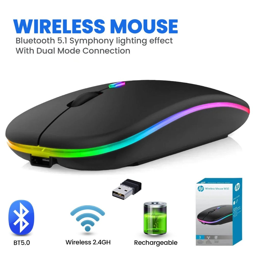 HP W10 Wireless Optical Mouse – Silent, Slim & Comfortable for Laptop & PC
