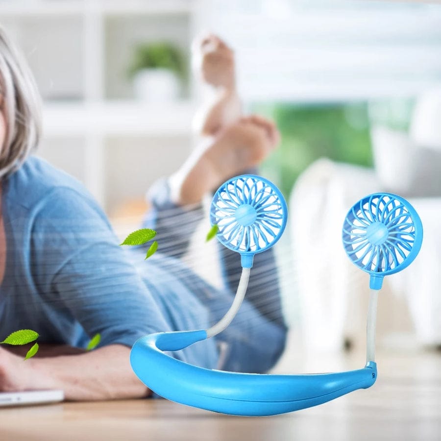 7-Wing Rechargeable Neck Fan | Portable Hands-Free Personal Cooling Fan (Random Color)