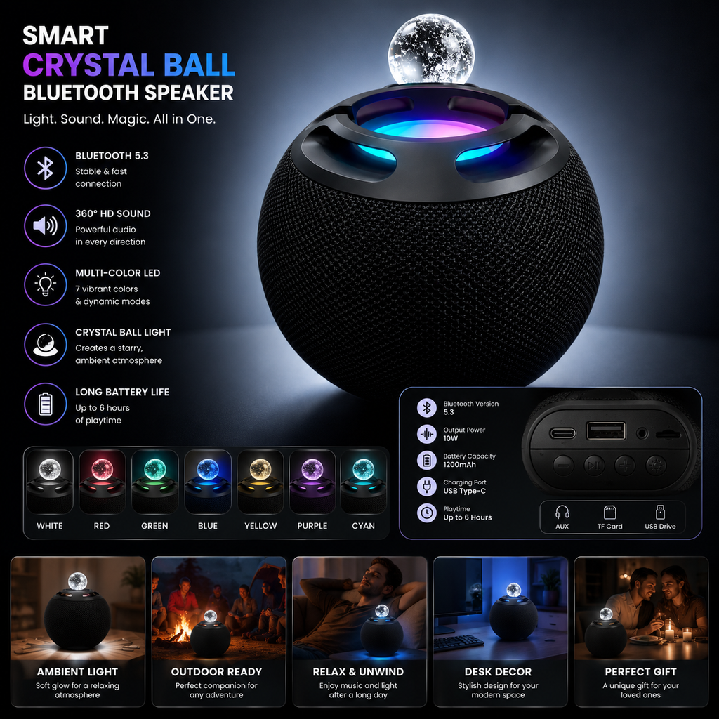 K Board Bluetooth Speaker – Rechargeable LED Waterproof Bass Speaker